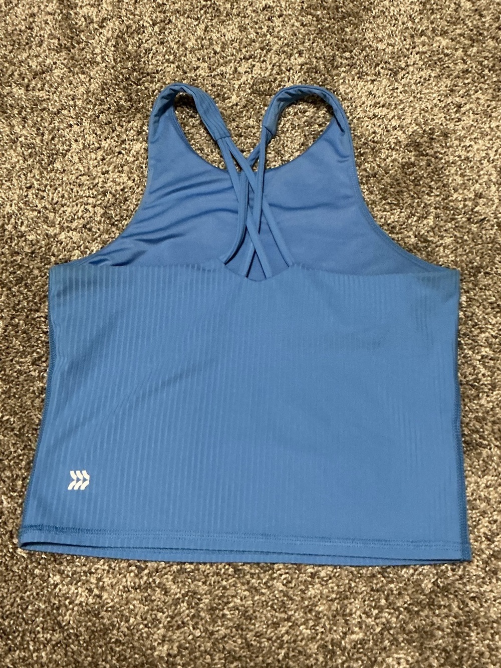 all in motion Blue Ribbed Racerback Tank Top - Picture 3 of 3